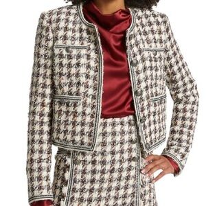 Veronica Beard | Critane Tweed Single-Breasted Houndstooth Jacket